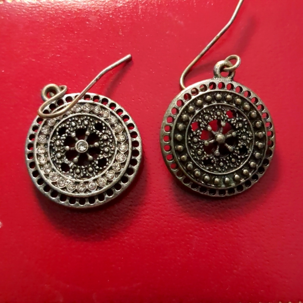 Mandela silver dangle earrings